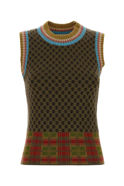 Embroidered wool blend Temi vest Purple DRIES VAN NOTEN (2620112354762)