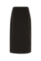 Dark brown stretch flannel skirt LE SULLY STUDIO (3367)