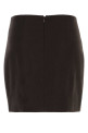 Dark brown stretch flannel mini skirt LE SULLY STUDIO (3376)