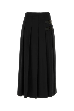Black stretch wool blend skirt Black LE SULLY STUDIO (3389)
