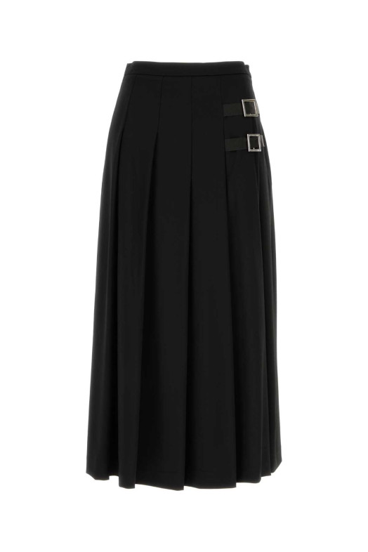 Black stretch wool blend skirt Black LE SULLY STUDIO (3389)