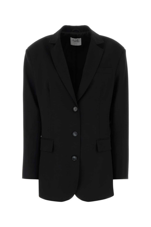 Black stretch wool blend blazer Black LE SULLY STUDIO (6368B)