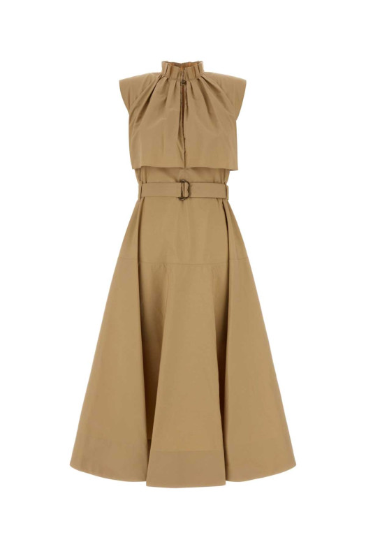 Бежевое платье из поплина BURBERRY (8127356)