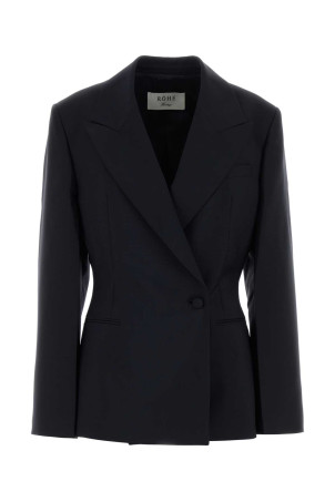 Navy blue wool blend blazer ROHE (81911195)