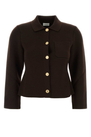 Brown wool cardigan SAINT LAURENT (A0044ZY76TR)
