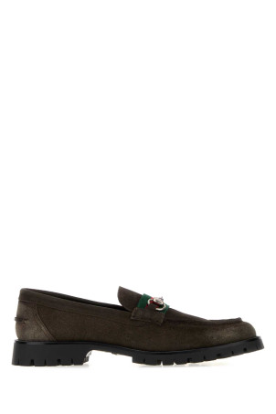 Chocolate suede loafers GUCCI (A006EGAAG9T)