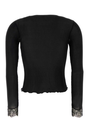 Black silk top Black SAINT LAURENT (A009CNY37SM)
