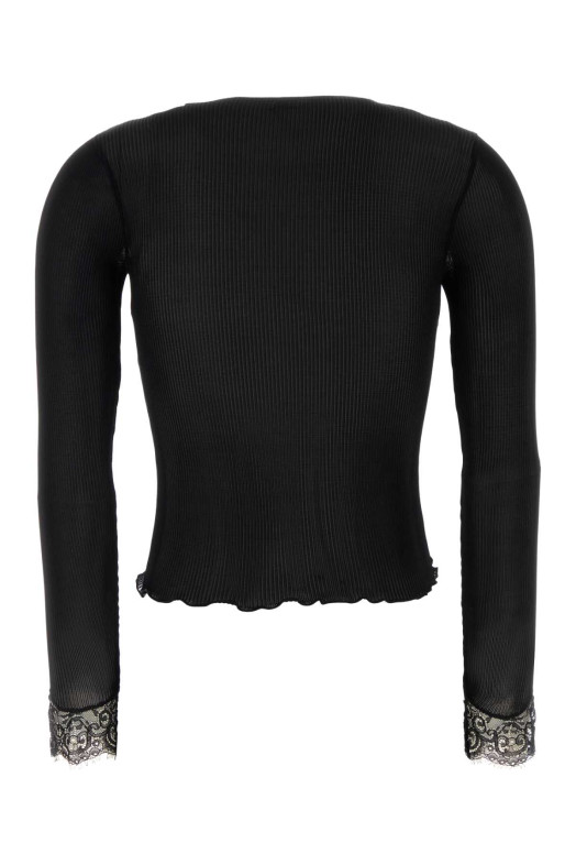 Black silk top Black SAINT LAURENT (A009CNY37SM)