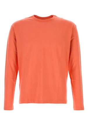 Orange cotton blend t-shirt AURALEE (A26AP01PT)