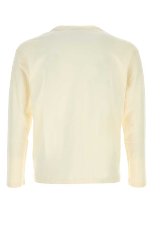 Ivory cotton blend t-shirt White AURALEE (A26AP01PT)