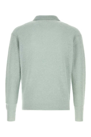 Powder blue alpaca blend polo shirt AURALEE (A26AP02AK)
