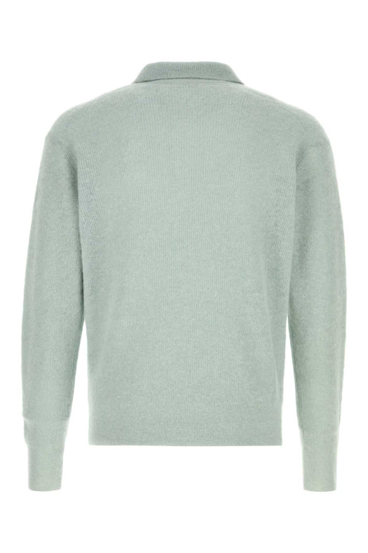 Powder blue alpaca blend polo shirt AURALEE (A26AP02AK)