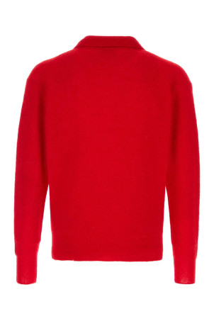 Red alpaca blend polo shirt Red AURALEE (A26AP02AK)