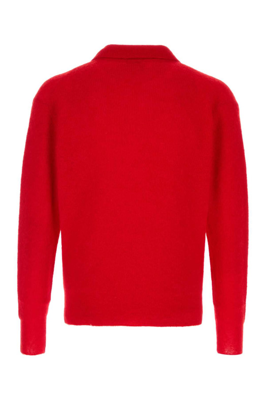 Red alpaca blend polo shirt Red AURALEE (A26AP02AK)