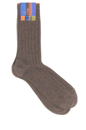 Dove grey stretch cotton blend socks GALLO (AP516557)