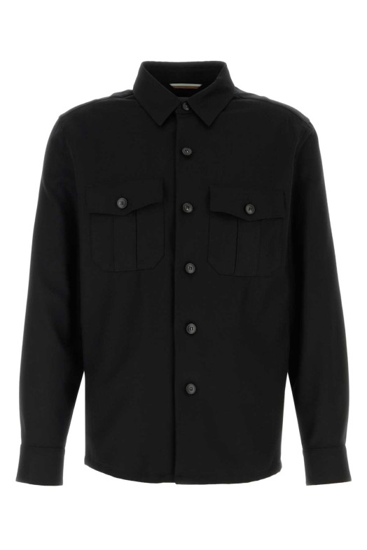 Черная шерстяная рубашка Multicolor CANALI (AR0347231019)