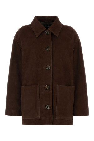 Chocolate suede oversize Vincenzo jacket SOEUR (BLS0629VINCENZO)