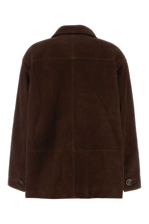 Chocolate suede oversize Vincenzo jacket SOEUR (BLS0629VINCENZO)
