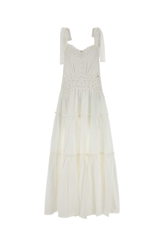 White cotton dress Beige CHLOE (CH26ARO39040)