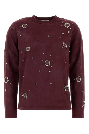 Tyrian purple cotton t-shirt DES PHEMMES (D152JH)
