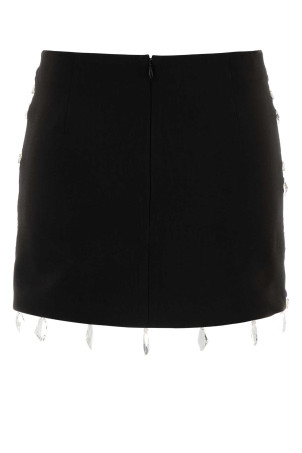 Black stretch gabardine mini skirt DES PHEMMES (D207AQ)