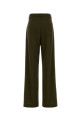 Olive green stretch gabardine palazzo pant DES PHEMMES (D314WD)