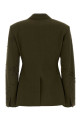 Olive green stretch gabardine blazer DES PHEMMES (D616WD)