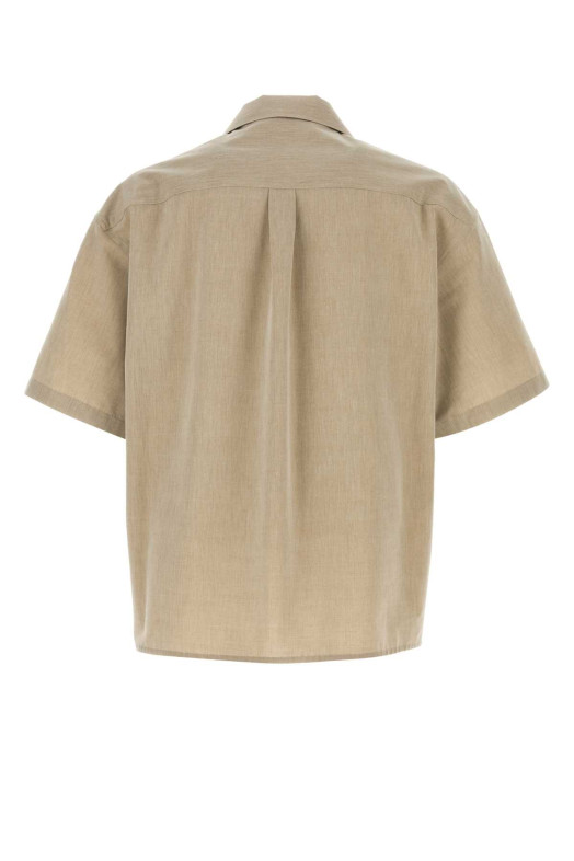 Рубашка из смеси шерсти и хлопка, бежевого цвета, LOEWE (H526Y05WH7)