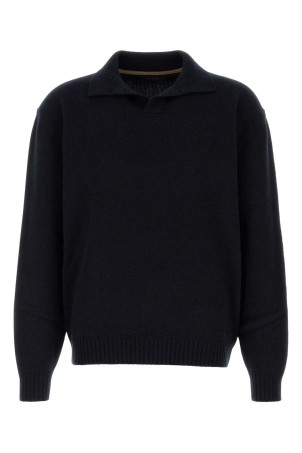 Midnight blue cashmere polo shirt SEASE (KP040XG053)