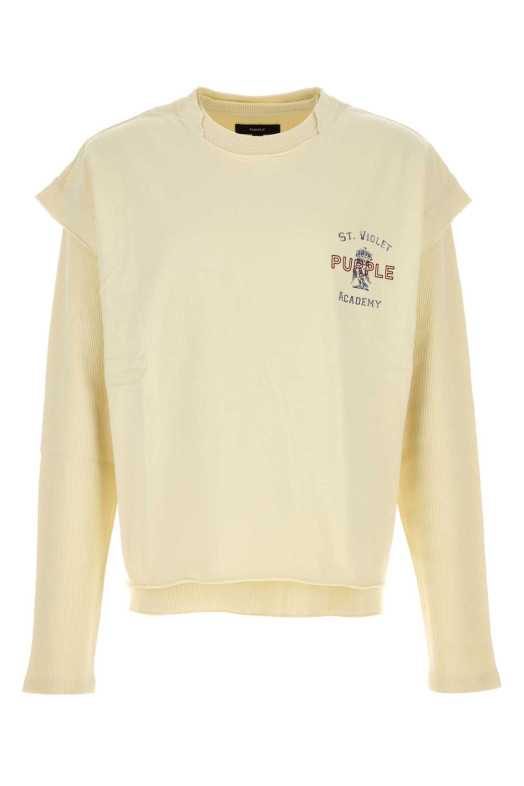 Cream cotton oversize t-shirt Beige PURPLE DENIM (M2038TJCW426)