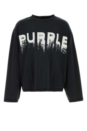 Black cotton oversize t-shirt Black PURPLE DENIM (M2039TJBP426)