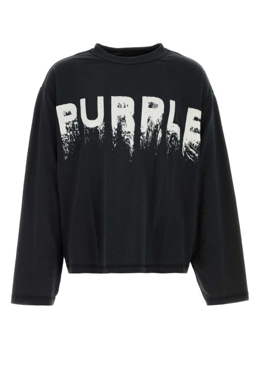 Black cotton oversize t-shirt Black PURPLE DENIM (M2039TJBP426)