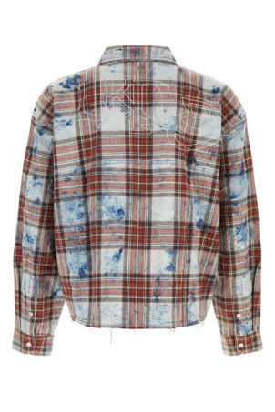 Embroidered cotton oversize shirt Multicolor PURPLE DENIM (M3012PLEM426)