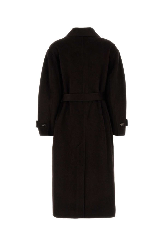 Chocolate wool blend James coat SOEUR (MAN1153JAMES)