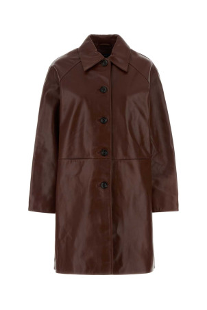 Brown leather Logan jacket SOEUR (MAN1389LOGAN)