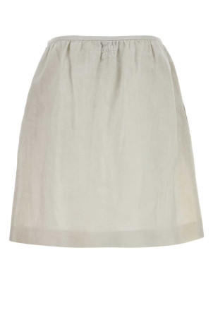 Chalk linen skirt MIU MIU (MG2768SOOO6733)