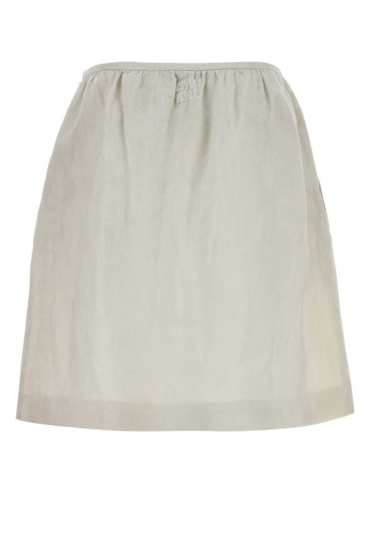Chalk linen skirt MIU MIU (MG2768SOOO6733)