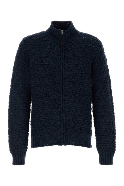 Navy blue alpaca blend cardigan CANALI (MK02554C1225)