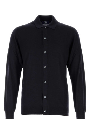 Midnight blue wool cardigan FEDELI (MU005881)