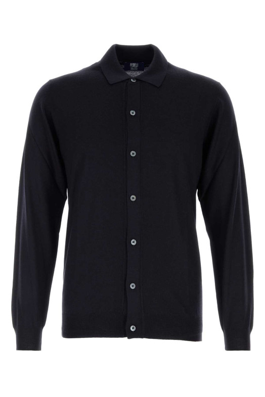 Midnight blue wool cardigan FEDELI (MU005881)