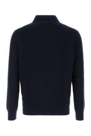Midnight blue wool blend polo shirt FEDELI (MU006551)