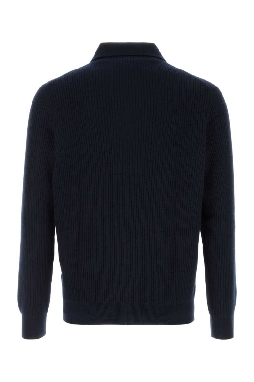 Midnight blue wool blend polo shirt FEDELI (MU006551)