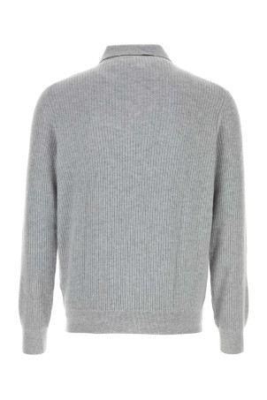 Grey wool blend polo shirt FEDELI (MU006551)