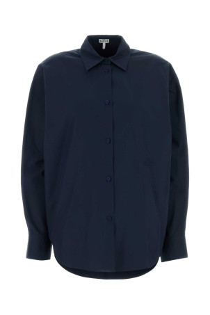Navy blue poplin shirt Black LOEWE (S359Y05XI7)