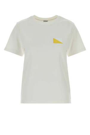 White cotton blend t-shirt White LOEWE (S359Y22XB3)