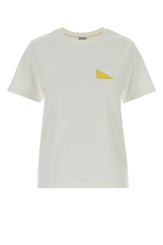 White cotton blend t-shirt White LOEWE (S359Y22XB3)