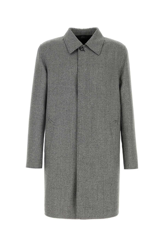 Melange grey wool blend coat BRIONI (SOQT0LOEA96)