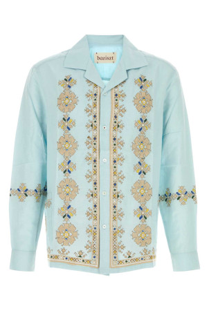 Light pink cotton blend Roses shirt BAZISZT (SR15096)