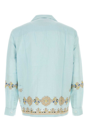 Light pink cotton blend Roses shirt BAZISZT (SR15096)
