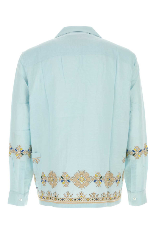 Light pink cotton blend Roses shirt BAZISZT (SR15096)